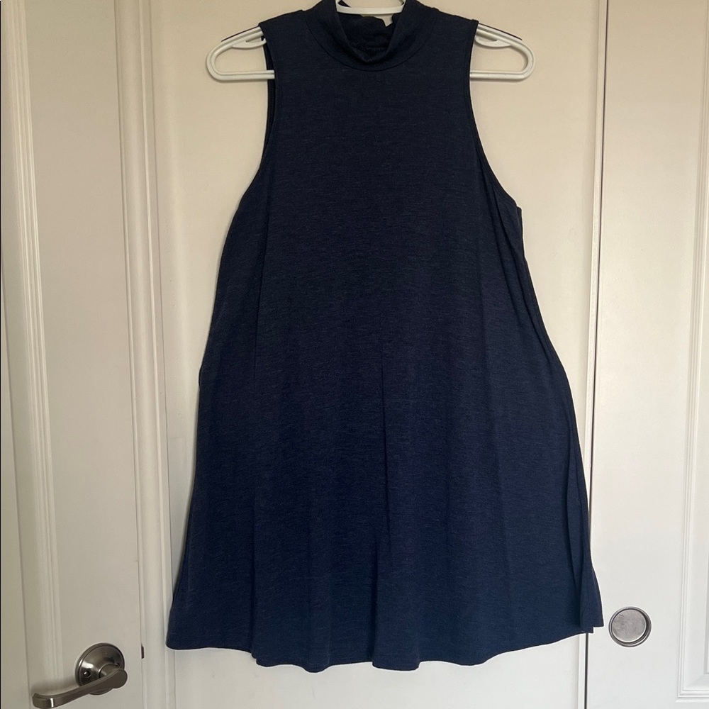 Elegant Navy Sleeveless Women's Dress